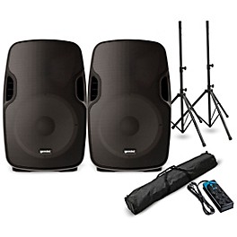 Gemini AS-08TOGO 8" Powered Bluetooth PA Speaker Pair and Power Strip