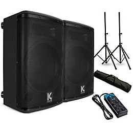 Kustom PA KPX10A 10" Powered Loudspeaker Pair With Stands and Power Strip