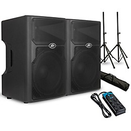 Peavey PVXp 12 12" Powered Speaker Pair with Stands and Power Strip