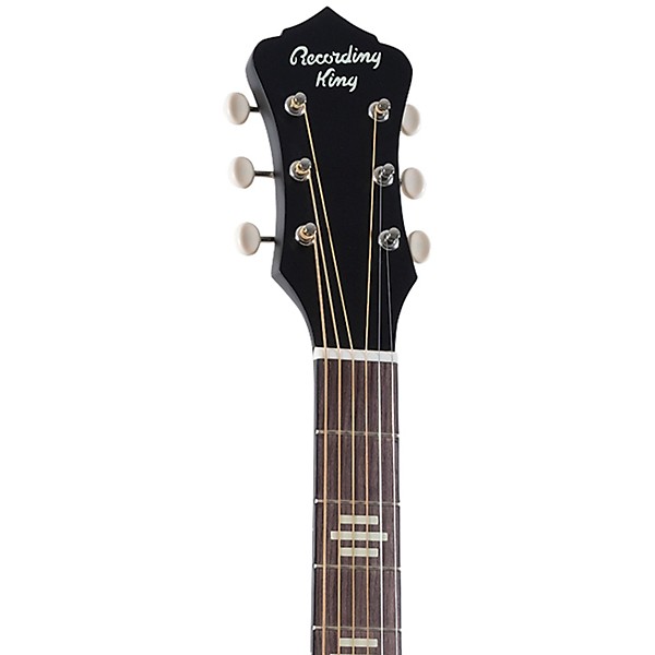 Clearance Recording King RPS-7-E Dirty 30s Single 0 Parlor Acoustic-Electric Guitar Matte Black