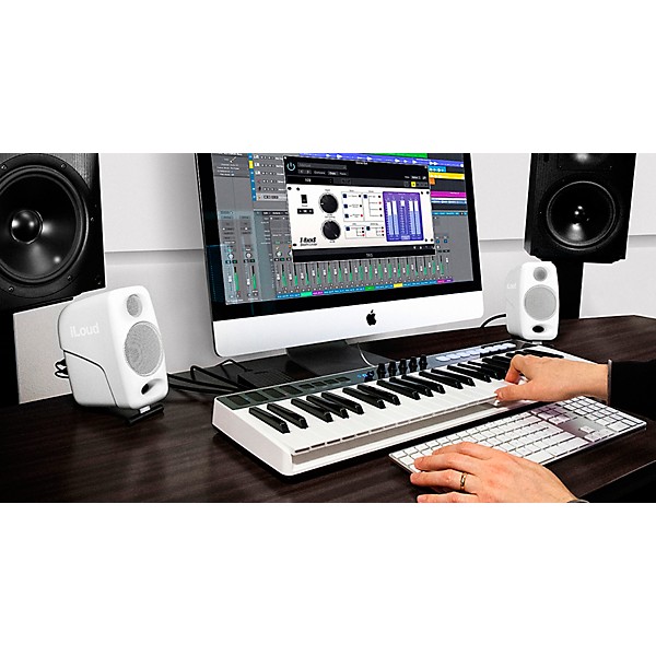 IK Multimedia iLoud Micro Monitor 3" Powered Studio Monitors (Pair), White