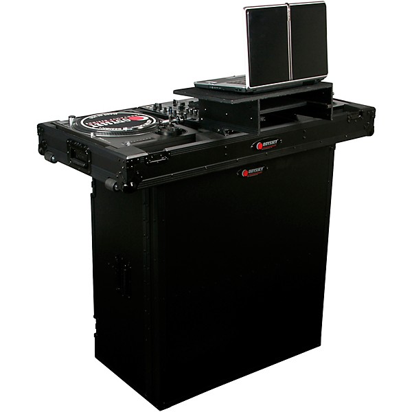 Odyssey FZF5437TBL Fold-Out DJ Table Stand 54 in. Wide X 37 in. Tall