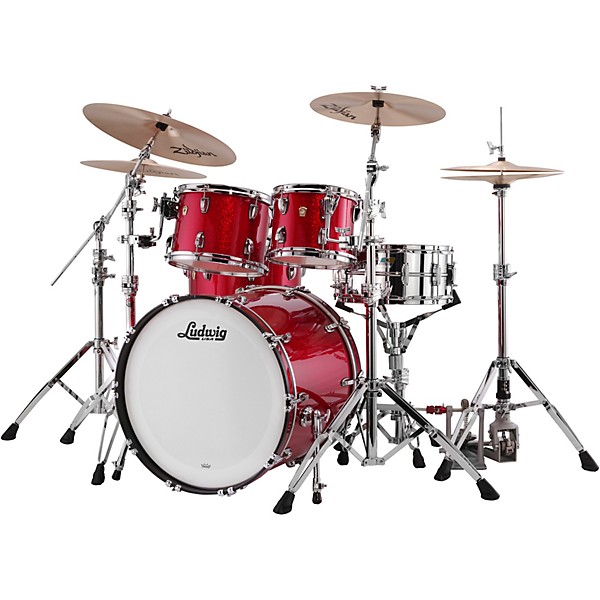 Ludwig Classic Maple 4-Piece Mod Shell Pack With 22" Bass Drum Red Sparkle