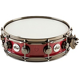 DW Collector's Exotic Purpleheart With Heart Graphic Snare Drum, Black Nickel Hardware 14 x 4 in.