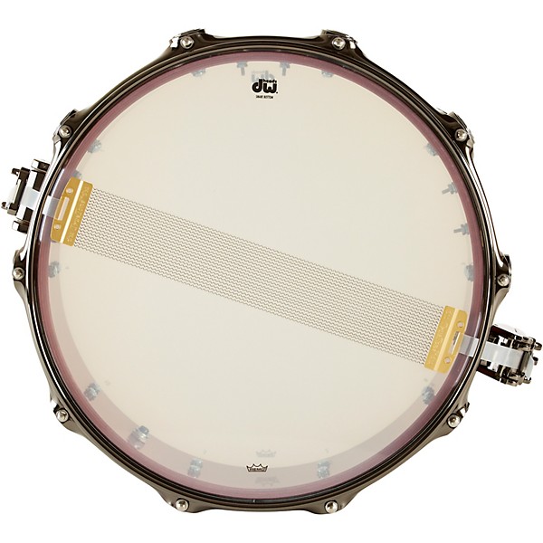 Open Box DW Collector's Exotic Purpleheart With Heart Graphic Snare Drum, Black Nickel Hardware Level 2 14 x 4 in. 1908399...