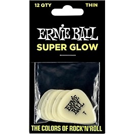 Ernie Ball Super Glow Guitar Picks Thin 12 Pack Ernie Ball Super Glow Guitar Picks Thin 12 Pack