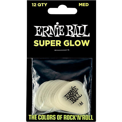 Ernie Ball Super Glow Guitar Picks Medium 12 Pack for sale