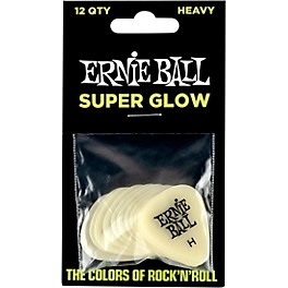 Ernie Ball Super Glow Guitar Picks Thin 12 Pack Ernie Ball Super Glow Guitar Picks Heavy 12 Pack