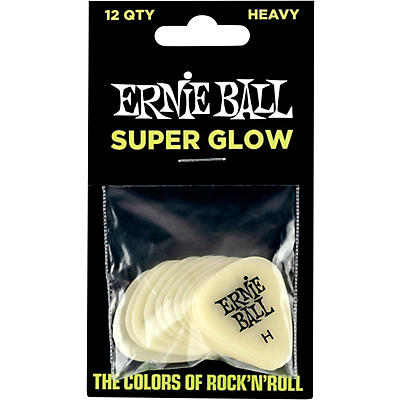 Ernie Ball Super Glow Guitar Picks Heavy 12 Pack for sale
