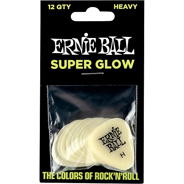 Ernie Ball Super Glow Guitar Picks Heavy 12 Pack