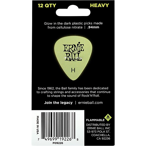 Ernie Ball Super Glow Guitar Picks Heavy 12 Pack