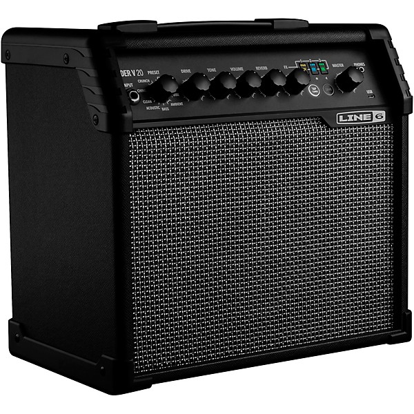 Clearance Line 6 Spider V 20 20W 1x8 Guitar Combo Amp Black