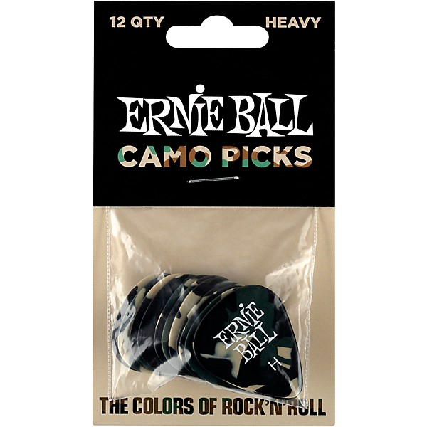 Ernie Ball Camouflage Picks (12-Pack) Heavy 12 Pack