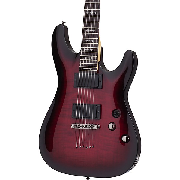 Open Box Schecter Guitar Research Demon-6 Electric Guitar Level 2 Crimson Red Burst 197881137182