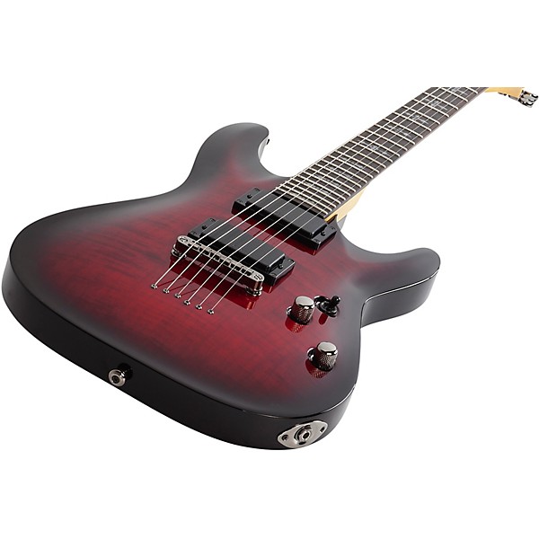 Open Box Schecter Guitar Research Demon-6 Electric Guitar Level 1 Crimson Red Burst