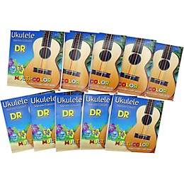 DR Strings 10-Pack Ukulele Multi-Color Soprano Concert Strings Soprano/Concert