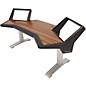 Argosy Halo Desk with Black End Panels, Mahogany Surface, and Silver Legs thumbnail