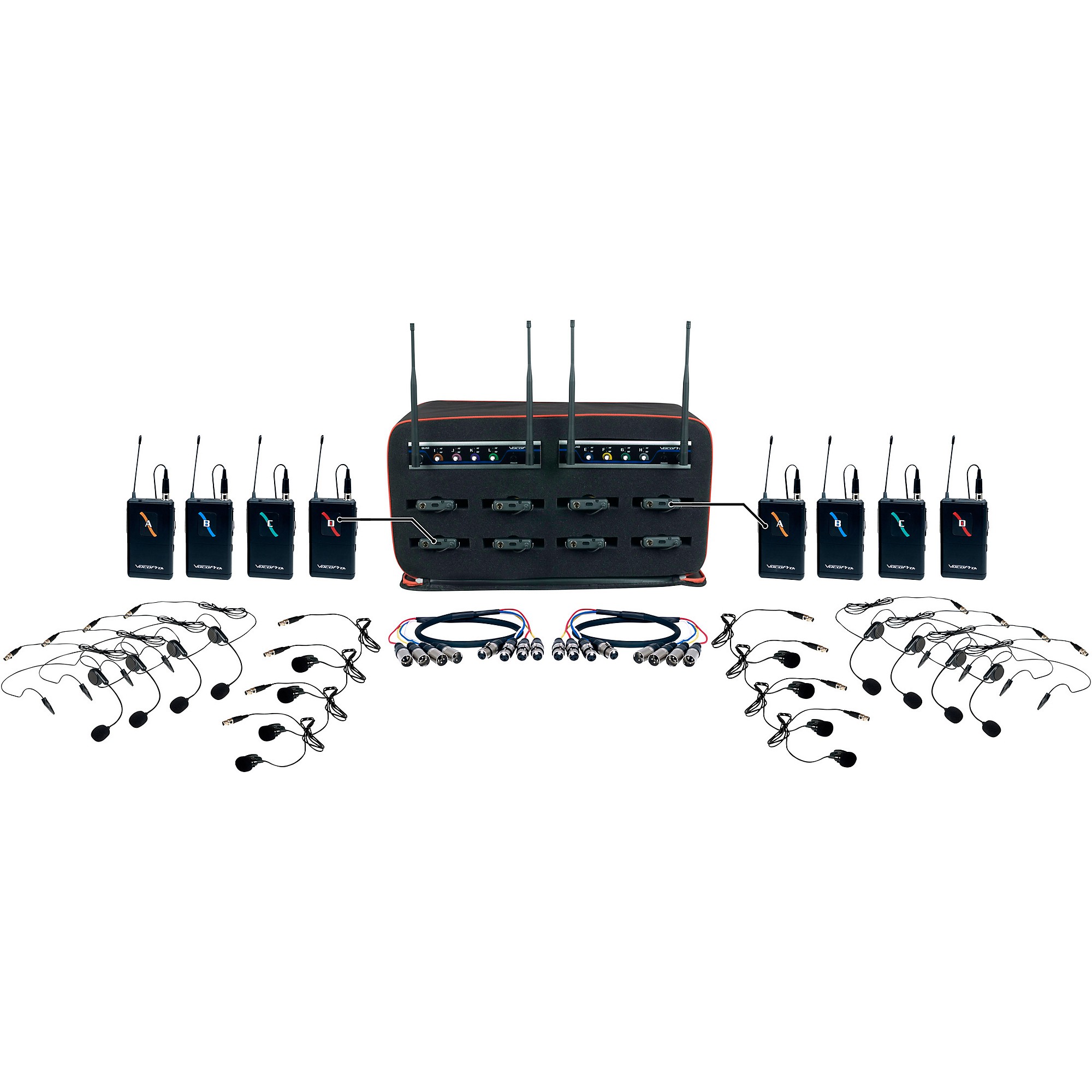 Package,　Mic-in-Bag　VocoPro　MIB-QUAD-8B　Center　SYSTEM　Wireless　8-Channel　Headset/Lapel　900-927.2mHz　Guitar