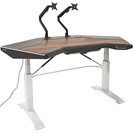 Argosy Halo G E Plus Height Adjustable Desk with Mahogany Surface