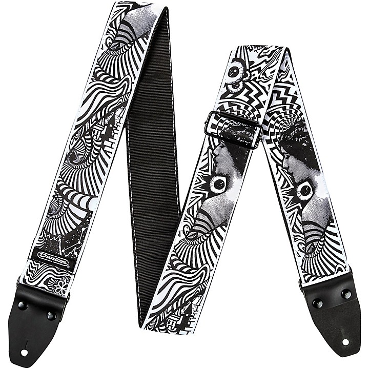 black white guitar strap