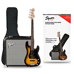 Squier Affinity PJ Bass Pack with Fender Rumble 15G Amp Brown Sunburst