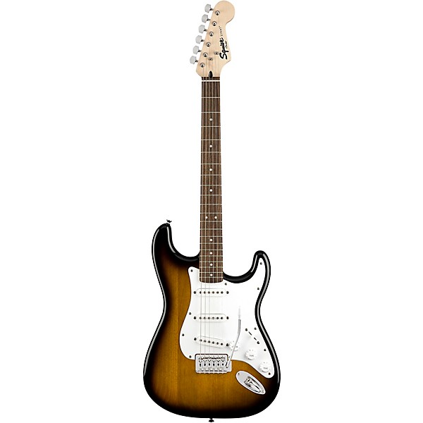Squier Stratocaster Electric Guitar Pack With Squier Frontman 10G Amp Brown Sunburst