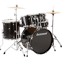 Ludwig BackBeat Complete 5-Piece Drum Set With Hardware and Cymbals Black Sparkle