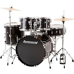 Open Box Ludwig Backbeat Complete 5-Piece Drum Set with Hardware and Cymbals Level 1 Black Sparkle