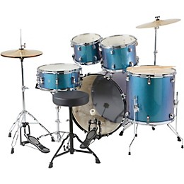 Ludwig BackBeat Complete 5-Piece Drum Set With Hardware and Cymbals Pacific Mist