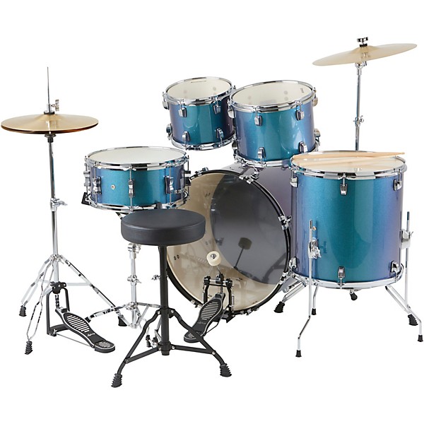 Ludwig BackBeat Complete 5-Piece Drum Set With Hardware and Cymbals Pacific Mist