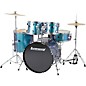 Ludwig BackBeat Complete 5-Piece Drum Set With Hardware and Cymbals Pacific Mist