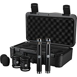 Open Box Sterling Audio SL230MP Matched Pair, Medium Diaphragm Condenser Microphones with Shockmounts, Windscreens, and Carry Case Level 1 Matte Black