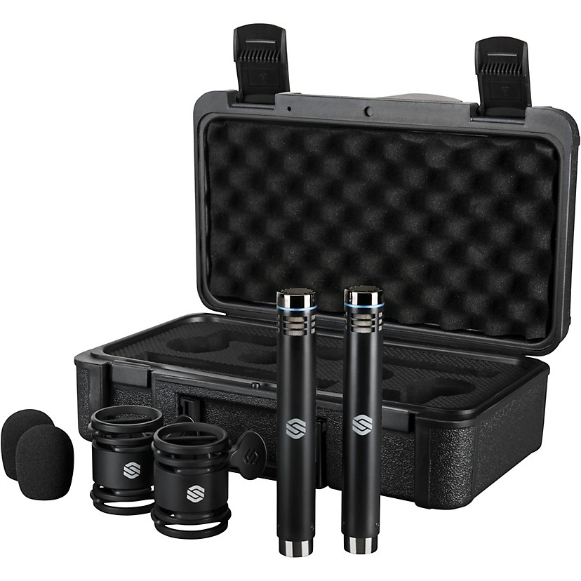 Sterling Audio SL230MP Matched Pair, Medium Diaphragm Condenser Microphones With Shockmounts, Windscreens and Carry Case