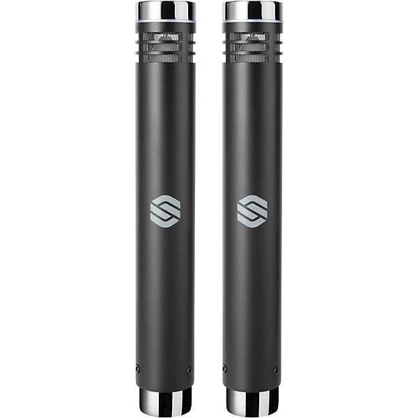 Open Box Sterling Audio SL230MP Matched Pair, Medium Diaphragm Condenser Microphones with Shockmounts, Windscreens, and Ca...