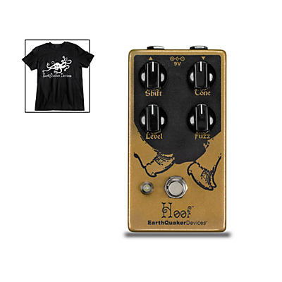 Earthquaker Devices Hoof V2 Fuzz Effects Pedal And Octoskull T-Shirt Large Black for sale