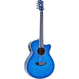 Washburn EA15 Festival Series Acoustic-Electric Guitar Transparent Blue