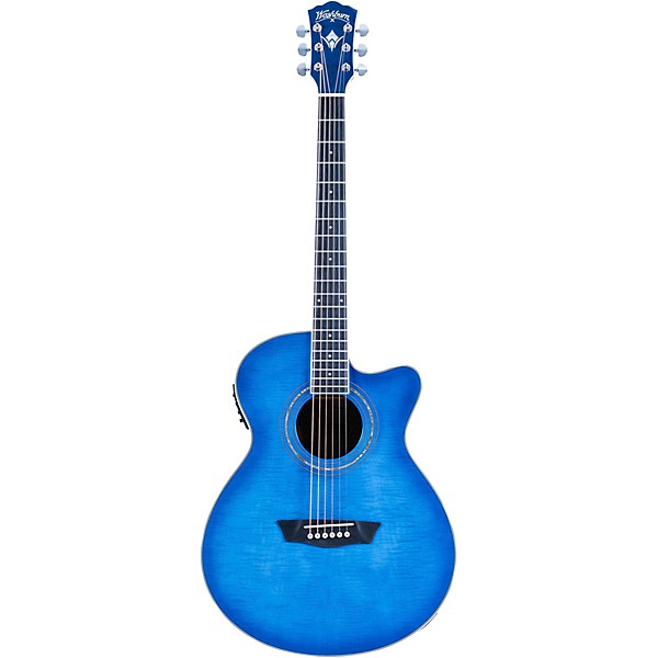 Washburn EA15 Festival Series Acoustic-Electric Guitar Transparent Blue