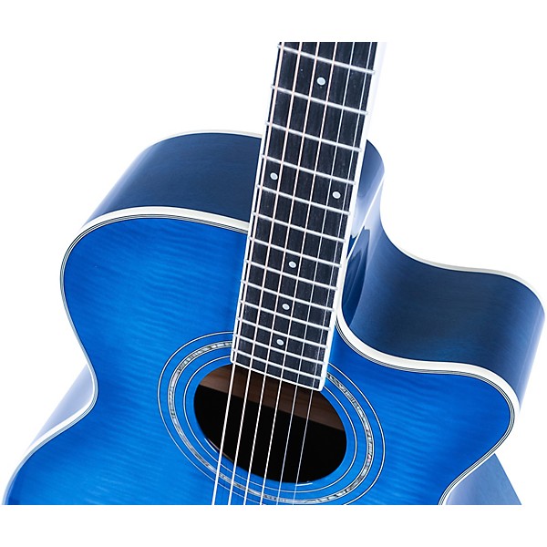 Washburn EA15 Festival Series Acoustic-Electric Guitar Transparent Blue