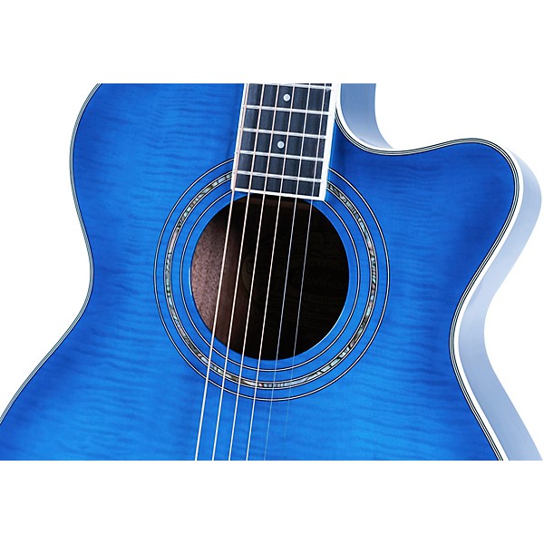 Washburn EA15 Festival Series Acoustic-Electric Guitar Transparent Blue