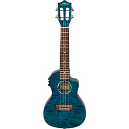 Lanikai QM-CEC Quilted Maple Concert Acous... Lanikai QM-CEC Quilted Maple Concert Acoustic-Electric Ukulele Transparent Blue