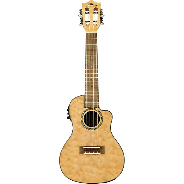 Lanikai QM-CEC Quilted Maple Concert Acoustic-Electric Ukulele Natural