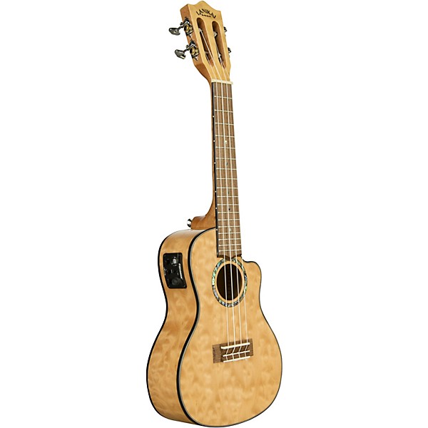 Lanikai QM-CEC Quilted Maple Concert Acoustic-Electric Ukulele Natural