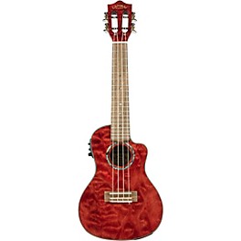 Lanikai QM-CEC Quilted Maple Concert Acoust... Lanikai QM-CEC Quilted Maple Concert Acoustic-Electric Ukulele Transparent Red