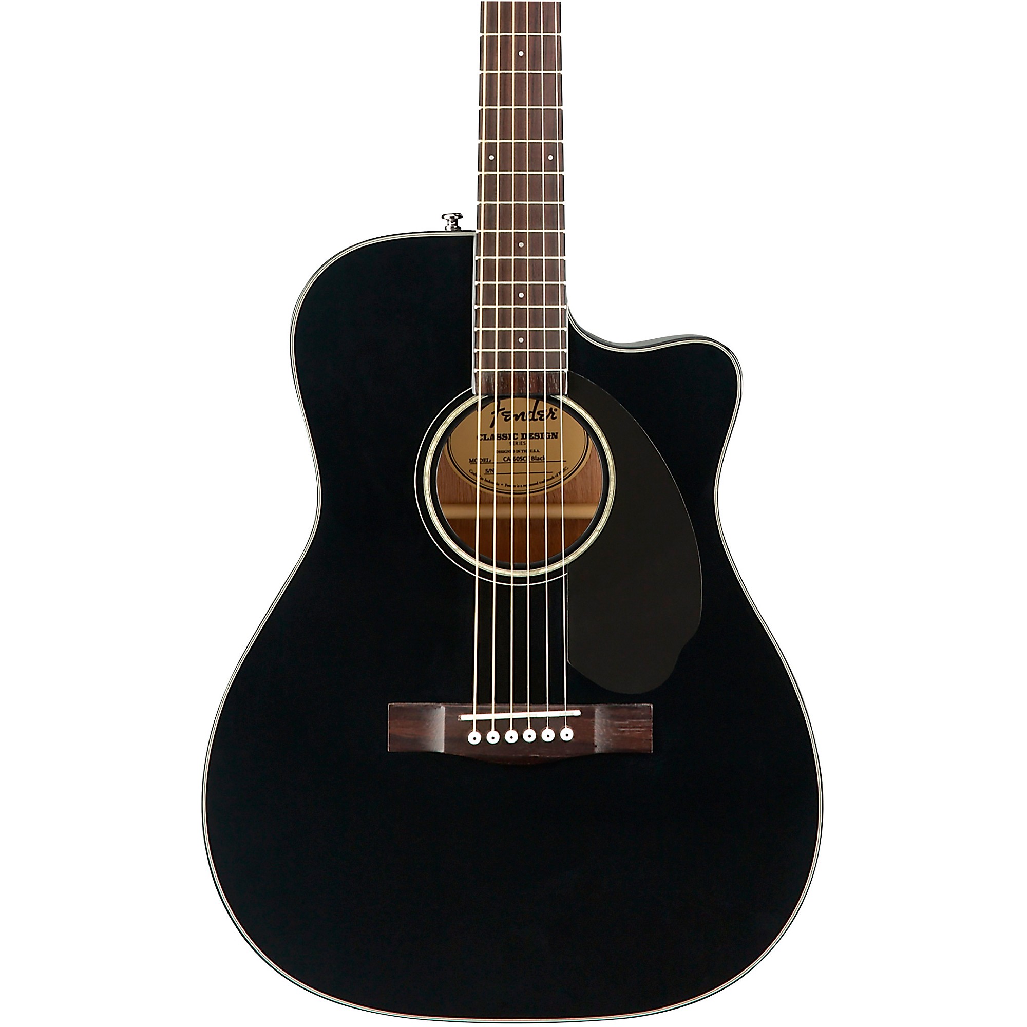 Fender CC-60SCE Concert Acoustic-Electric Guitar Black Guitar Center