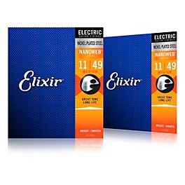 Elixir Electric Guitar Strings with NANOWEB Coating, Medium (.011-.049) 2-Pack