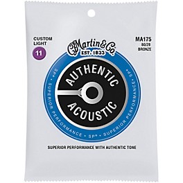 Martin MA175 SP 80/20 Bronze Custom-Light Authentic Acoustic Guitar Strings