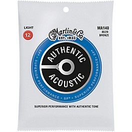 Martin MA140 SP 80/20 Bronze Light Authentic Acoustic Guitar Strings