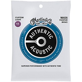 Martin MA535 Authentic Acoustic Phosphor Bronze Custom-Light Guitar Strings