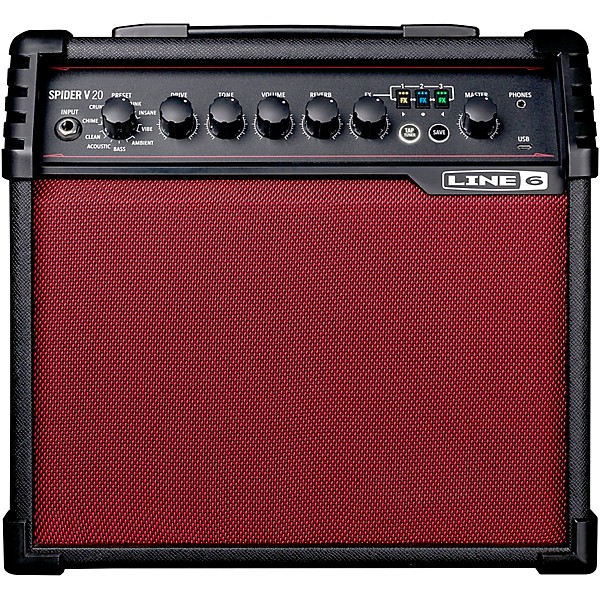 Line 6 Spider V 20 Red Edition 20W 1x8 Guitar Combo Amp