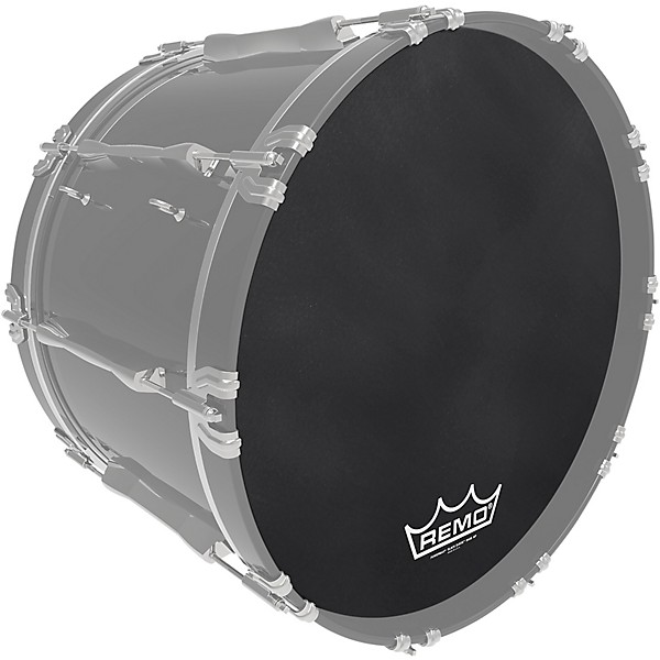 Remo Powermax Black Suede Crimplock Bass Drum Head 26 in.